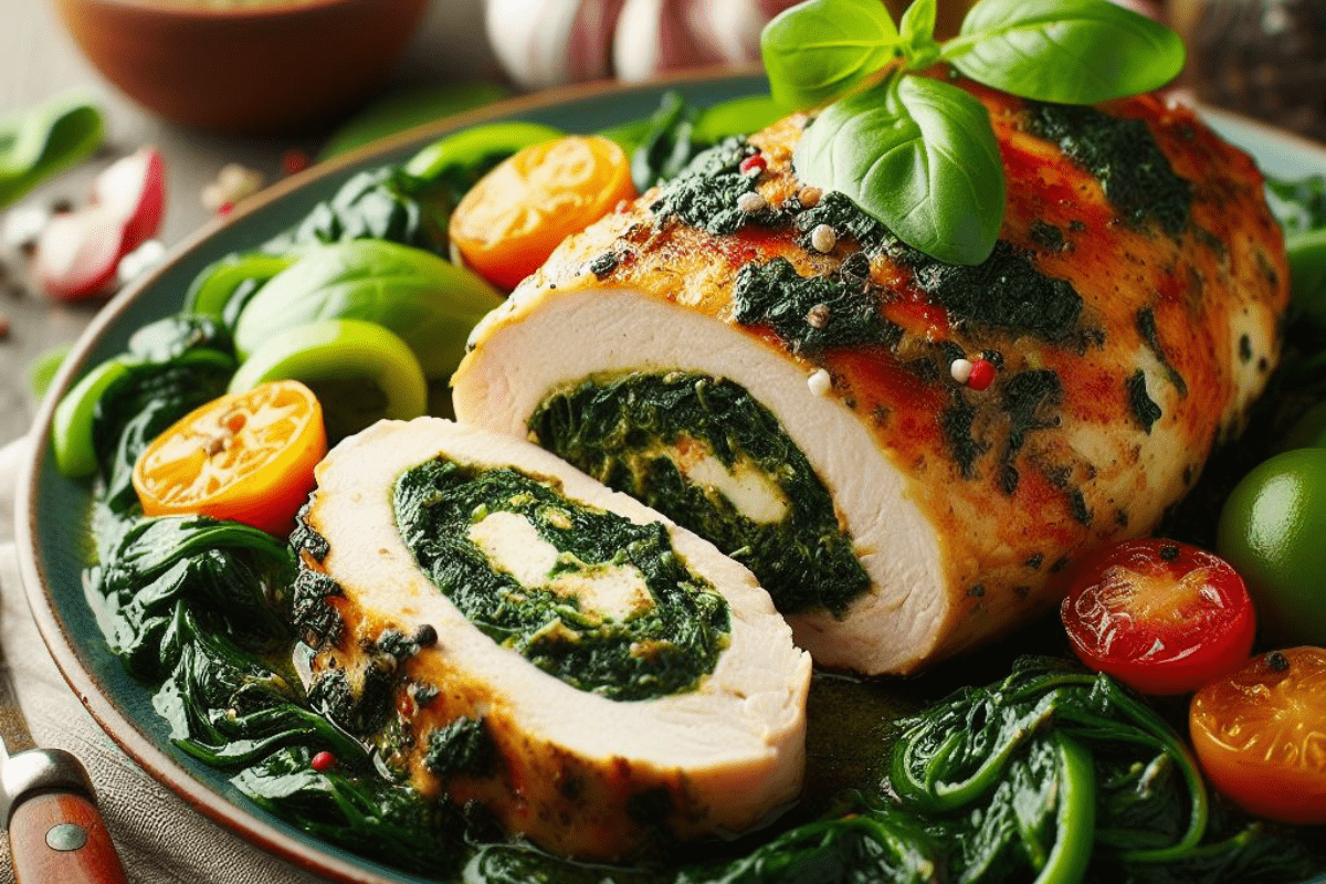 3-Cheese Spinach Stuffed Chicken Breasts